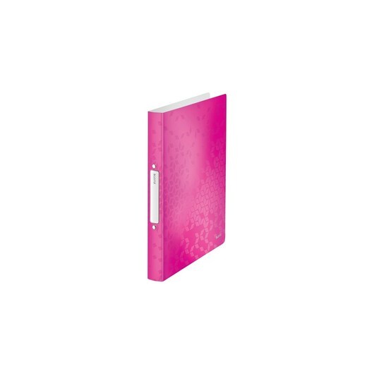 Leitz WOW - ring binder - for A4 - capacity: 190 sheets - pink metallic
